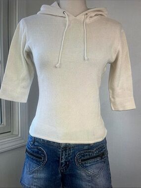 Cream Knit Hooded Camisole Top